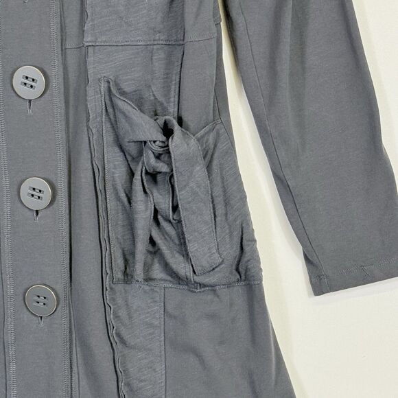 Soft Surroundings Sullivan Grey Jersey Lightweight Raw Edge Jacket Women's XS - Picture 4 of 7